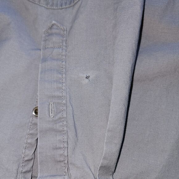 Cabela's Long Sleeve Button Up Light Grey Shirt Sz L - Picture 6 of 7